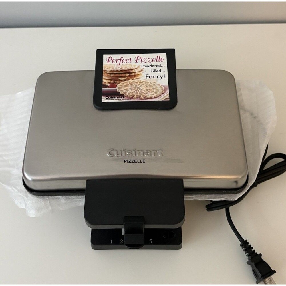 Cuisinart WM-PZ2 Pizzelle Waffle Maker Nonstick Temp Control 800W 2-Capacity New